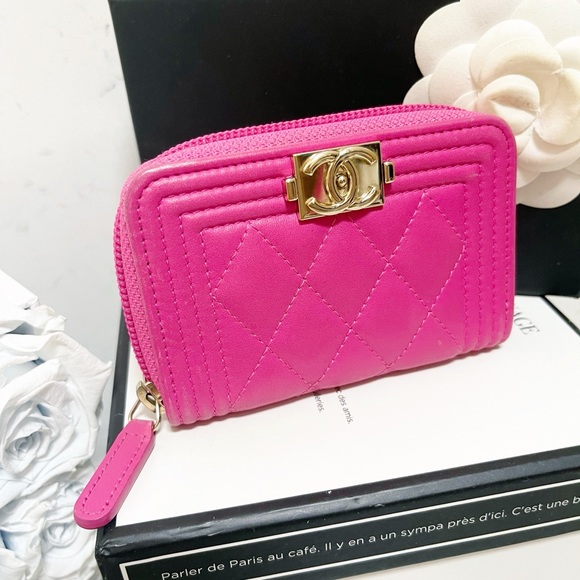 CHANEL Handbags - Authentic Chanel Barbie Pink 2017 Le Boy Card Holder / Case